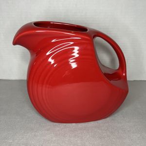 Fiesta Ware Scarlet Red Large 7.5" Disc Pitcher 67oz Homer Laughlin Made In USA